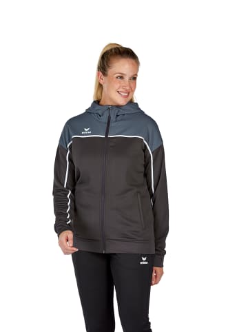 erima Change By Erima Trainingsjacke mit Kapuze in black grey/slate grey/weiß