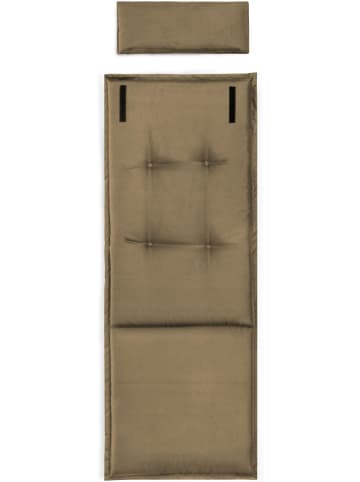 Aspero Stuhlauflage Hochlehner mit Kissen Palermo in Taupe