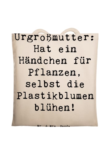 Mr. & Mrs. Panda Tragetasche Urgroßmutter Wundergrün mit Spruch in Creme