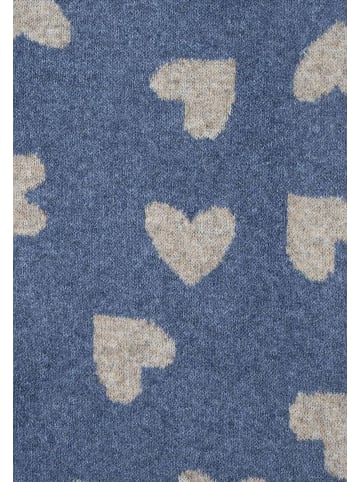 Faera Dreieckstuch Herzmotiv Weiche Strickstruktur in Blau