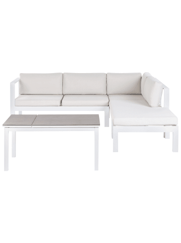 Beliani 3-tlg Sitzgruppe MESSINA in Weiß/Grau