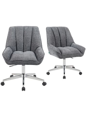 DUBI Möbel 2er-Set: Bürostuhl Mika-Megan in Grau - (B)60 x (H)86 x  (T)68 cm