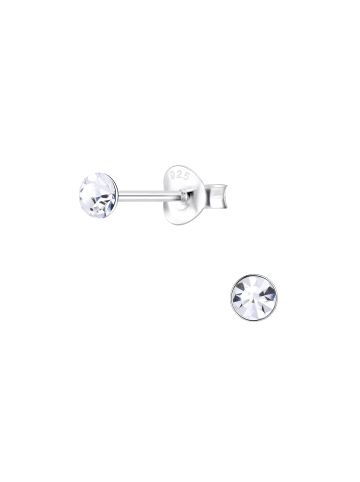 Alexander York OHRSTECKER I CRYSTAL 4 mm in 925 Sterling Silber, 2-tlg.