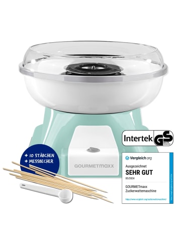 Gourmet Maxx Zuckerwatte-Maschine 500W mint/weiß grün