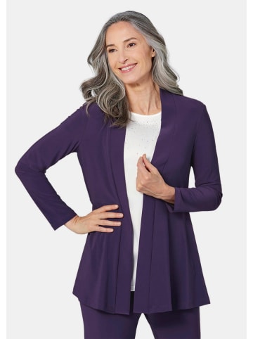 GOLDNER Kurzgröße: Jersey-Longjacke Leichte Shirtjacke lila mit Stretch in amethyst