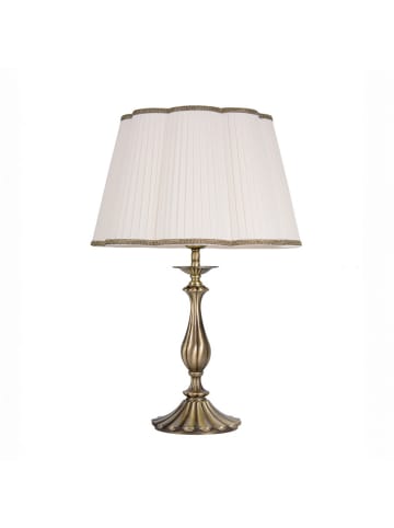 Licht-Erlebnisse Tischlampe (B)35 x (L)35 x (H)33 cm in Bronze hell glänzend Weiß