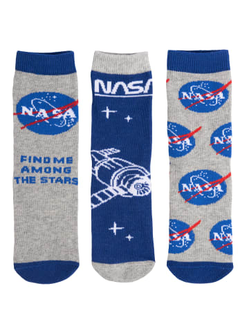 United Labels 3er Pack NASA  Sneakersocken in blau/grau