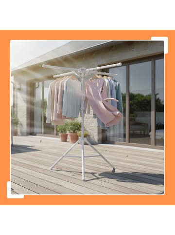 relaxdays Wäscheständer in Grau - (H)100-180 x Ø 125 cm