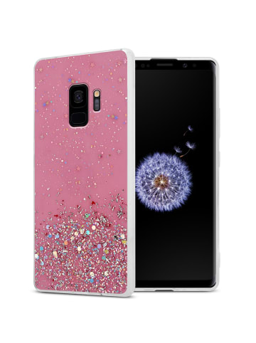 cadorabo Hülle für Samsung Galaxy S9 Glitter in Rosa mit Glitter