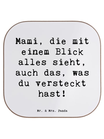Mr. & Mrs. Panda Untersetzer Mami Superkraft mit Spruch in Weiß