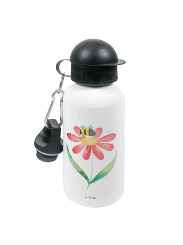 Mr. & Mrs. Panda Kindertrinkflasche Hummel Blume ohne Spruch in Weiß
