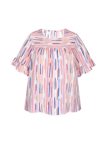Sidona Plus Size Blouse in White Stripe