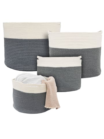 DuneDesign Aufbewahrungskorb Lomari (4er Set) grau