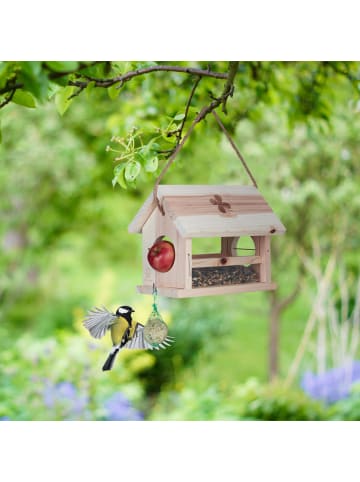 relaxdays Vogelfutterhaus in Natur - (B)31 x (H)24 x (T)20 cm