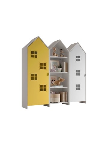 58 aufm Kessel REGALSCHRANK Set Kania 173x37x171 MDF+Holzwerkstoff Weiß /Bunt