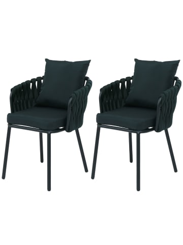 MCW 2er-Set Aluminium-Gartenstuhl P89, Grün