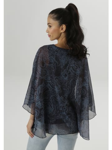 Aniston SELECTED Chiffonbluse in marine-hellblau-schwarz