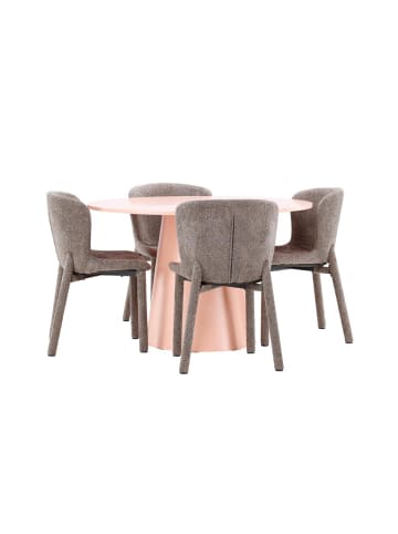ebuy24 Essgruppe Lanzo (5-teilig) Peach 120 x 120 cm