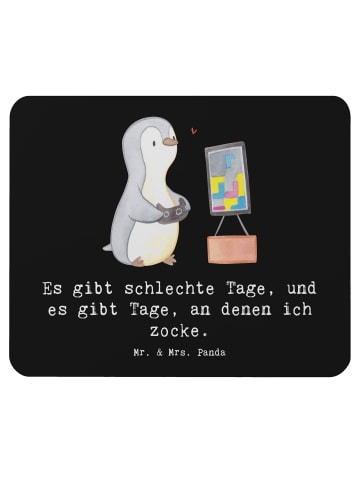 Mr. & Mrs. Panda Mousepad Pinguin Zocken mit Spruch in Schwarz