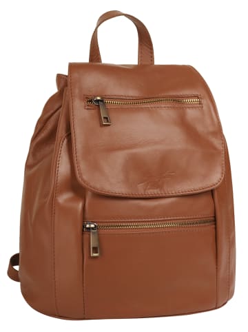 Samantha Look City-Rucksack echt Leder in cognac
