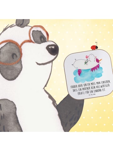 Mr. & Mrs. Panda Glasuntersetzer Einhorn Verliebt mit Spruch in Weiß
