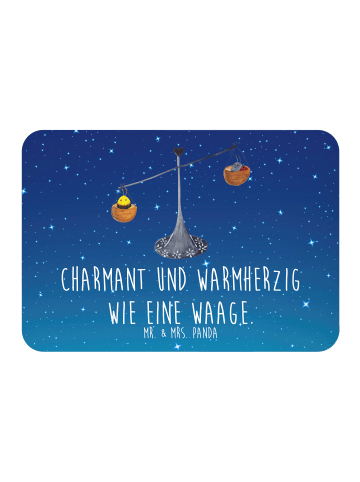 Mr. & Mrs. Panda Magnet Sternzeichen Waage mit Spruch in Sternenhimmel Blau