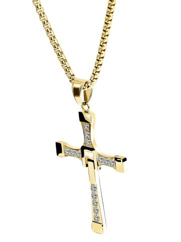 Adeliás Unisex Halskette mit Anhänger – aus Edelstahl in gold