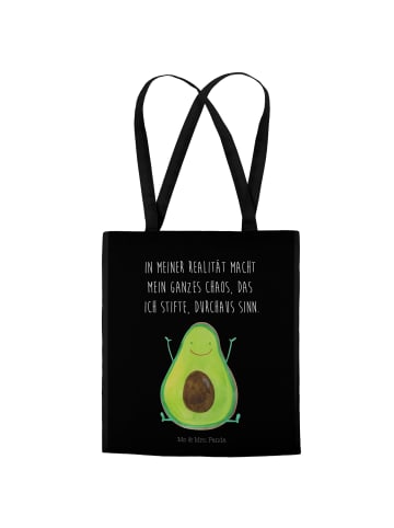Mr. & Mrs. Panda Henkeltasche Avocado Glücklich mit Spruch in Schwarz
