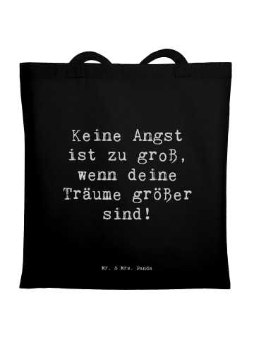 Mr. & Mrs. Panda Tote Bag Spruch Angst überwinden mit Spruch in Schwarz