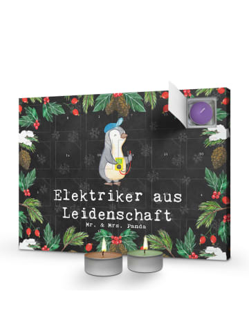 Mr. & Mrs. Panda Adventskalender Elektriker Leidenschaft mit Spruch in Kreidetafel
