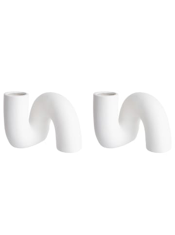 Butlers Vase PIPE 2er-Set in Weiß