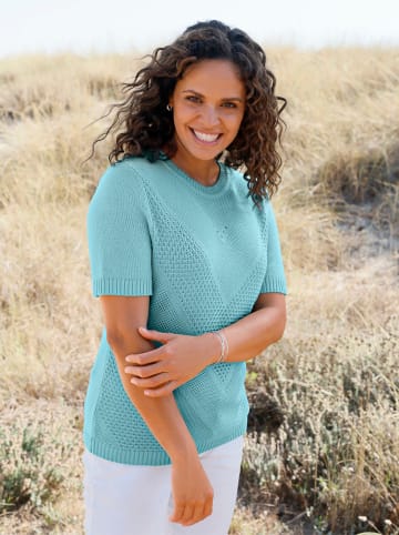WITT WEIDEN Kurzarm-Pullover in aquamarin