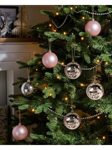 Beliani 36er-Set Weihnachtsbaumkugeln BYGDIN in Rosa/Gold