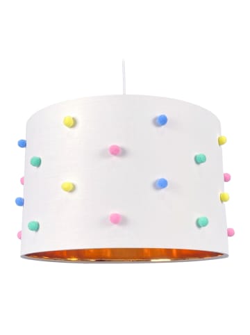 relaxdays Hängelampe "Bommel" in Weiß/ Bunt - Ø 35 cm