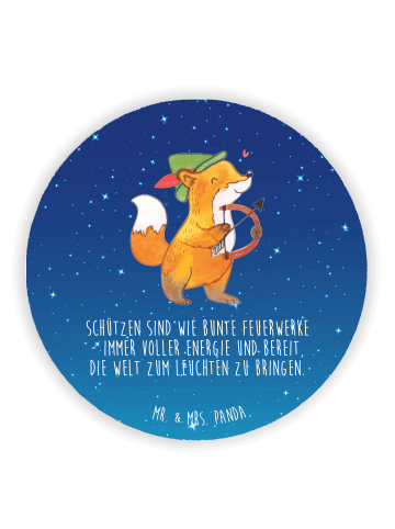 Mr. & Mrs. Panda magnet Schütze Astrologie mit Spruch in Sternenhimmel Blau