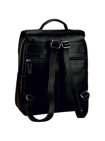 Leonhard Heyden Nizza City Rucksack Leder 34 cm in schwarz