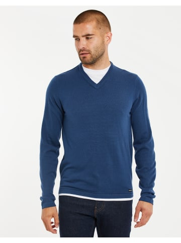 Threadbare V-Pullover THB Jumper BRAMWELL V-Neck in Denim