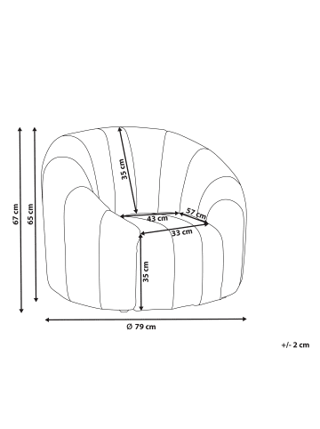 Beliani Sessel MALUNG in Weiß - (W) 79 x (H) 67 x (L) 79 cm