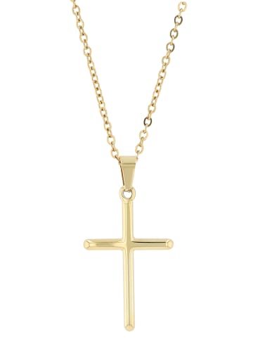 Adeliás Unisex Anhänger – Kreuz Kreuzanhänger aus Edelstahl in gold