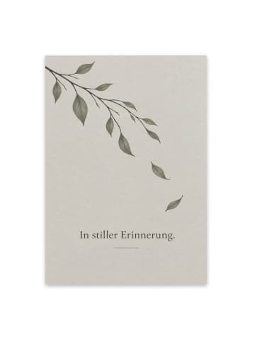 Mr. & Mrs. Panda Trauerspruchkarte Zweig würdevoll Design mit Sp... in Weiß