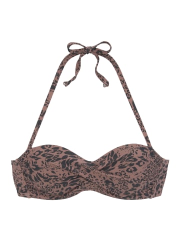 LASCANA Bügel-Bandeau-Bikini-Top in braun-schwarz