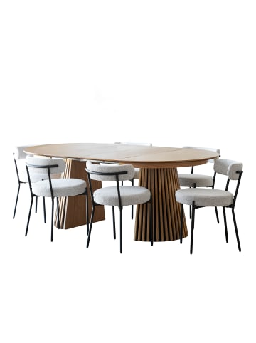 ebuy24 Essgruppe Tokyo 7-teilig Eiche 120 x 120 cm