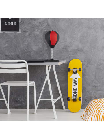 relaxdays Tisch Boxsack in Schwarz/ Rot