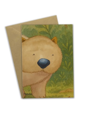 Mr. & Mrs. Panda Glückwunschkarte Wombat Design ohne Spruch in Weiß