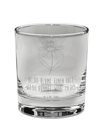 Mr. & Mrs. Panda Whiskey Glas Hummel Blume mit Spruch in Transparent