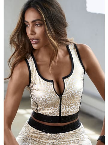 LASCANA ACTIVE Crop-Top in gold, weiß