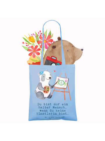 Mr. & Mrs. Panda Tasche Künstlerin Herz mit Spruch in Sky Blue
