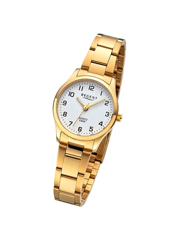 Regent Armbanduhr Regent Metallarmband gold extra groß (ca. 27mm)