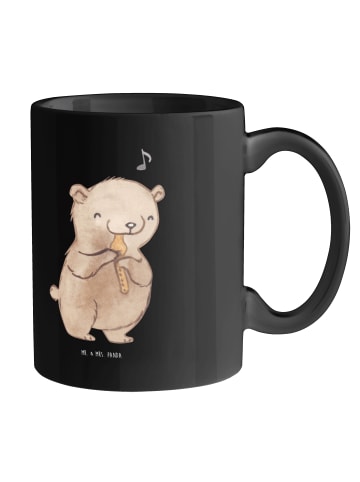 Mr. & Mrs. Panda Trinkbecher Flöte Atem mit Spruch in Schwarz
