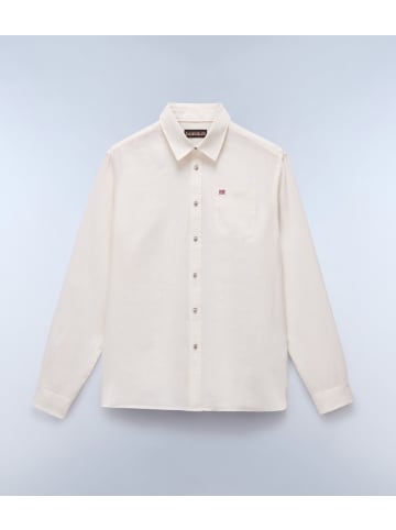 Napapijri Longsleeve "G-Linen Ls" in Weiß